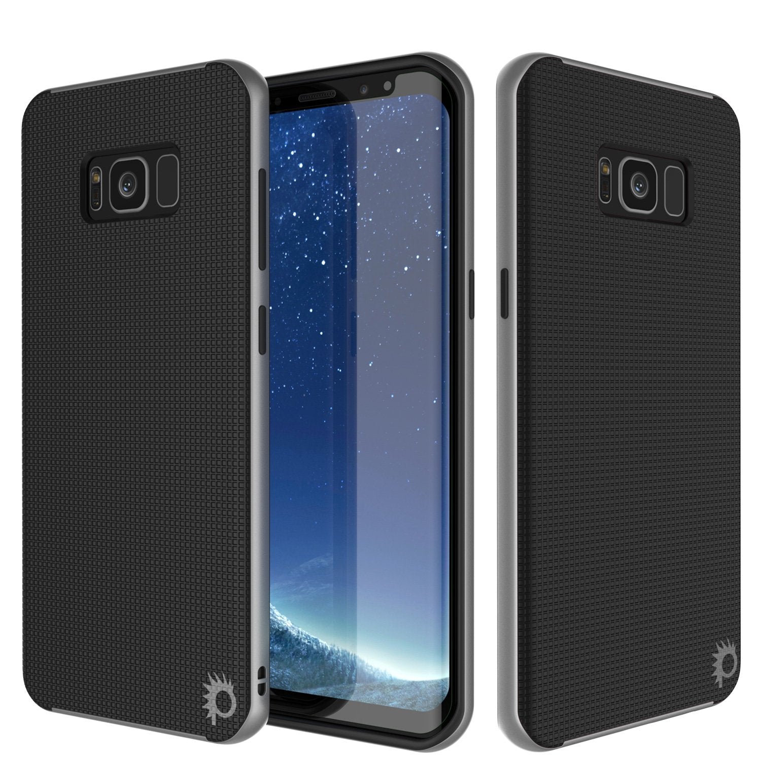 Galaxy S8 PLUS Case, PunkCase [Stealth Series] Hybrid 3-Piece Shockproof Dual Layer Cover [Non-Slip] [Soft TPU + PC Bumper] with PUNKSHIELD Screen Protector for Samsung S8+ [Silver] (Color in image: Silver)