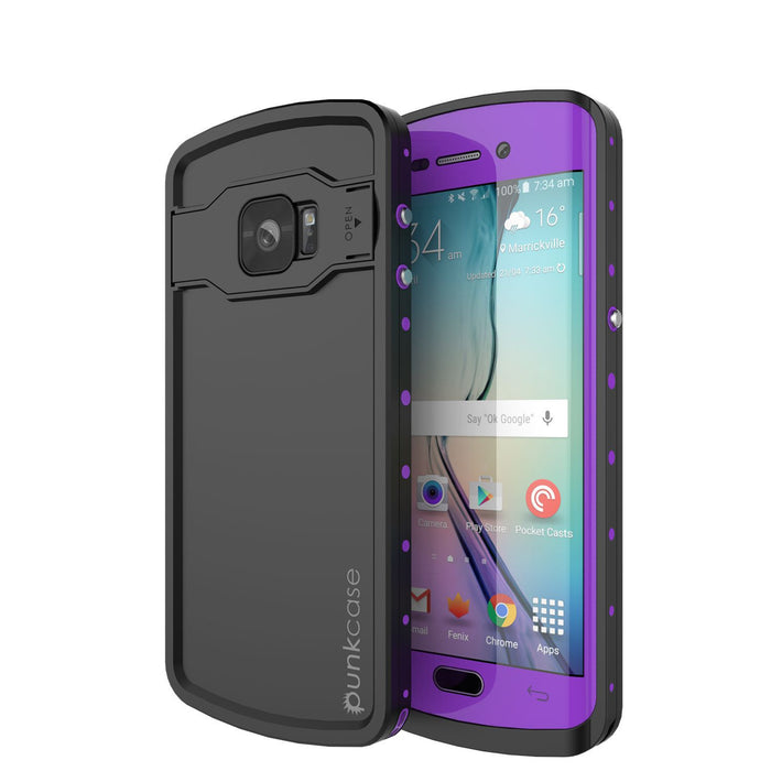 Galaxy s6 EDGE Plus Waterproof Case, Punkcase StudStar Purple Water/Shock Proof | Lifetime Warranty (Color in image: purple)