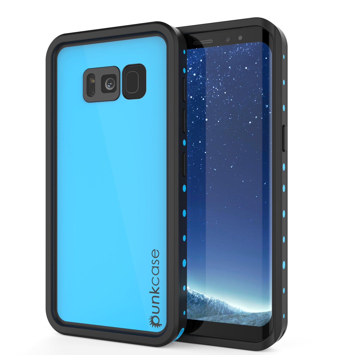Galaxy S8 Waterproof Case PunkCase StudStar Light Blue Thin 6.6ft Underwater IP68 ShockProof (Color in image: light blue)