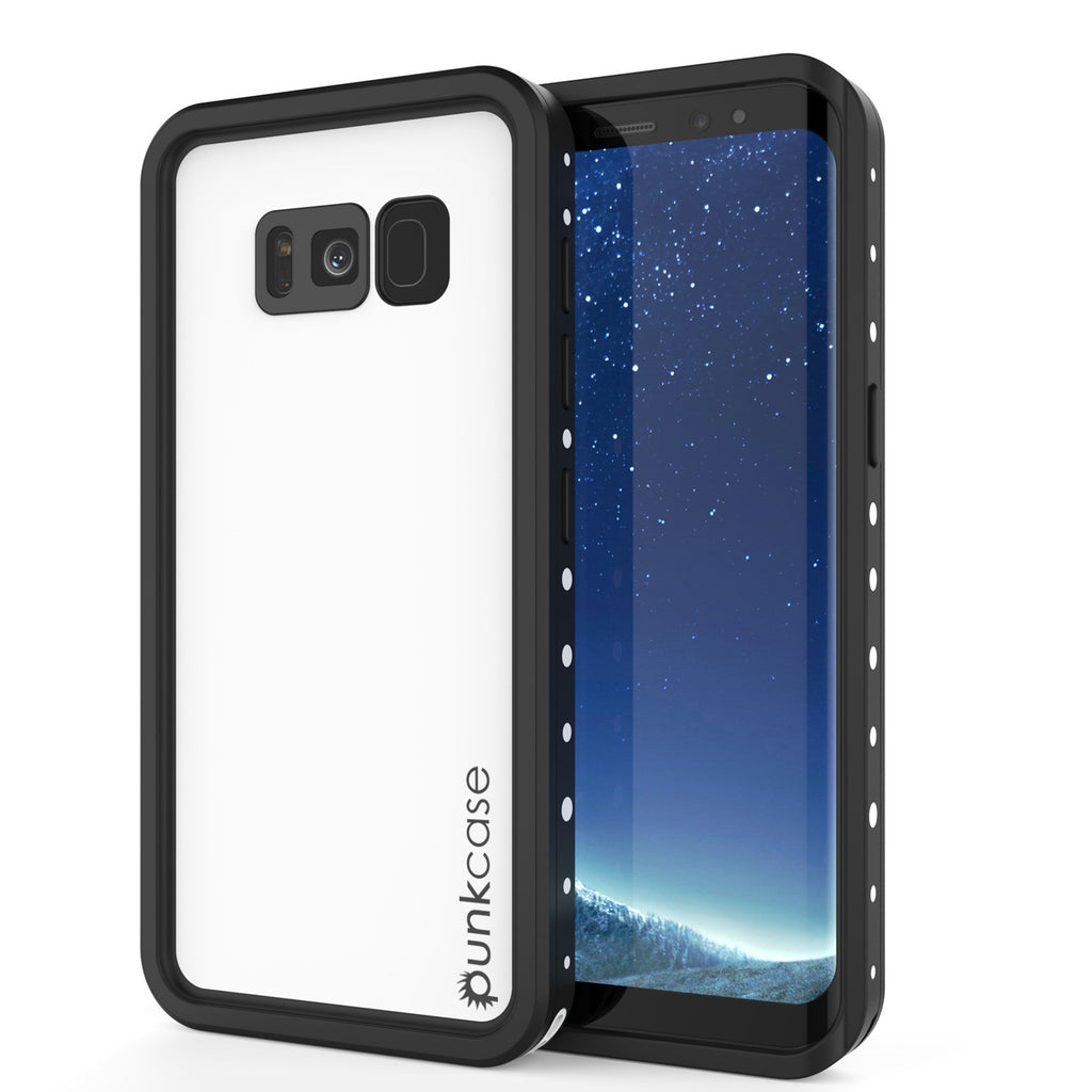 Galaxy S8 Waterproof Case, Punkcase StudStar White Thin 6.6ft Underwater IP68 Shock/Snow Proof (Color in image: white)
