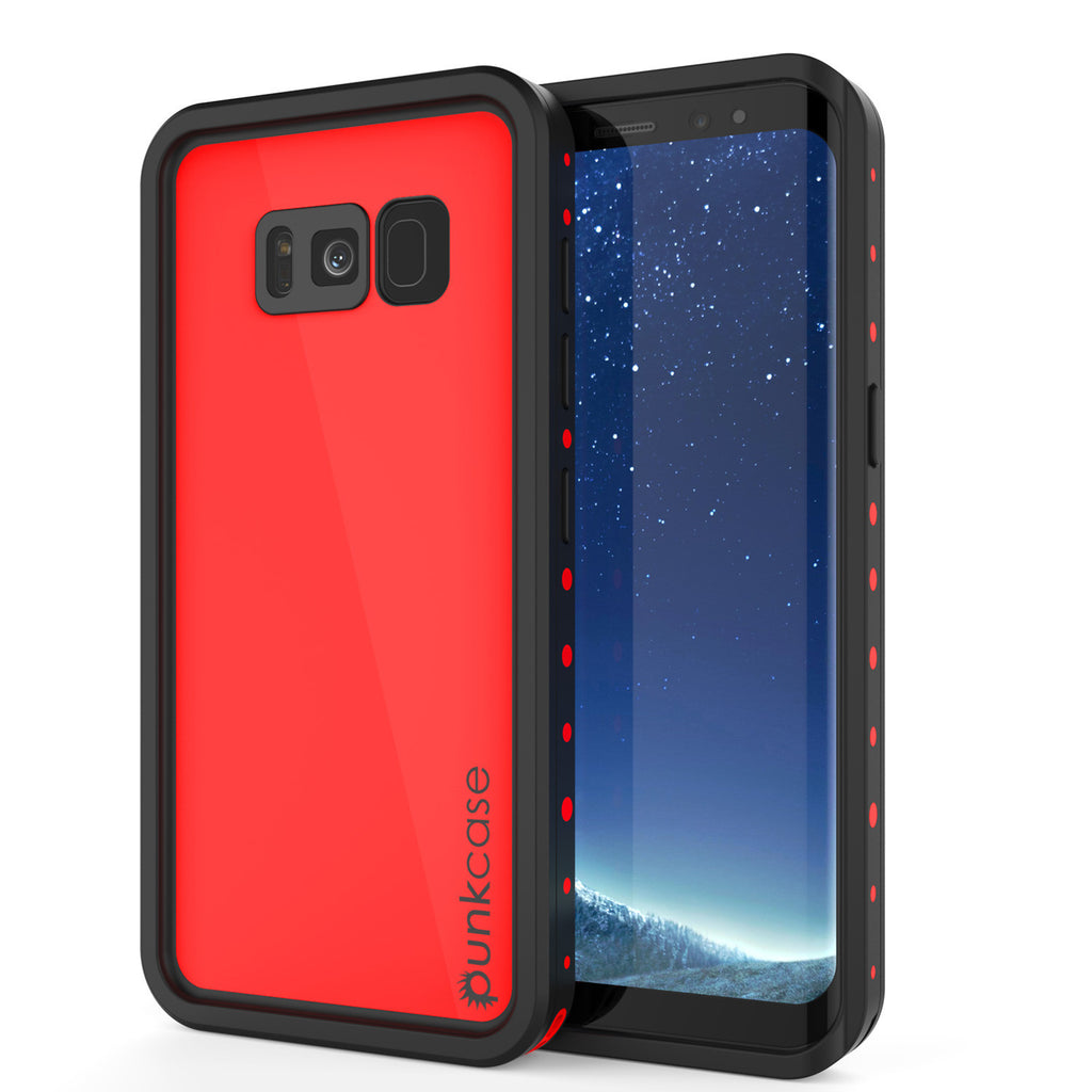 Galaxy S8 Waterproof Case PunkCase StudStar Red Thin 6.6ft Underwater IP68 Shock/Snow Proof (Color in image: red)