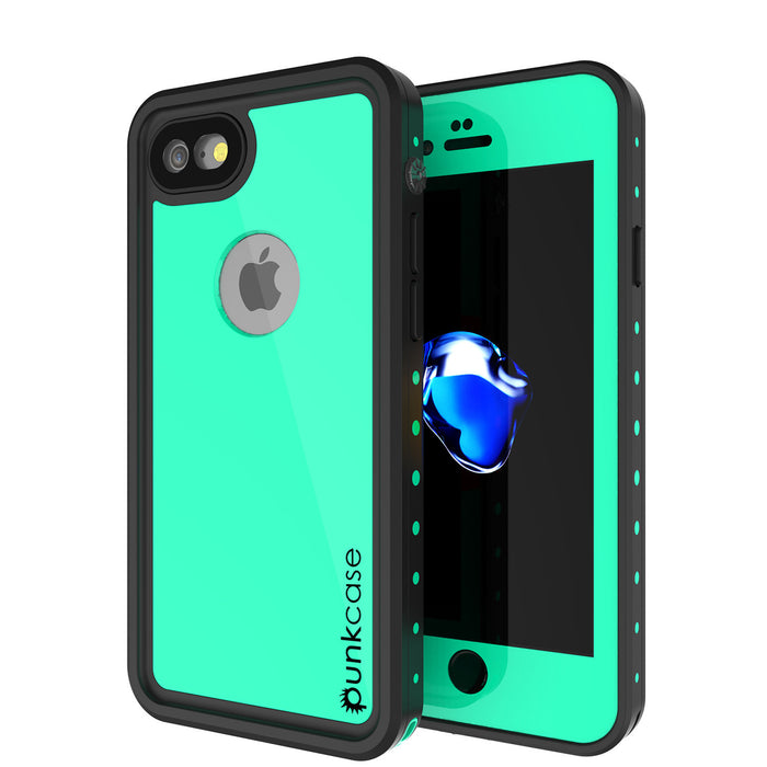 iPhone 7 Waterproof IP68 Case, Punkcase [Teal] [StudStar Series] [Slim Fit] [Dirtproof] [Snowproof] (Color in image: teal)