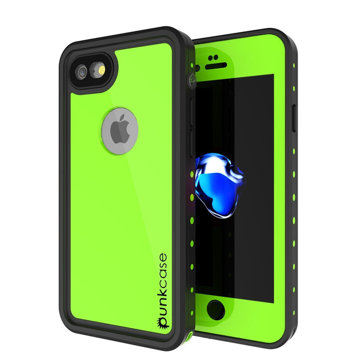 iPhone 8 Waterproof Case, Punkcase [Light Green] [StudStar Series] [Slim Fit][IP68 Certified]  [Dirt/Snow Proof] (Color in image: light green)