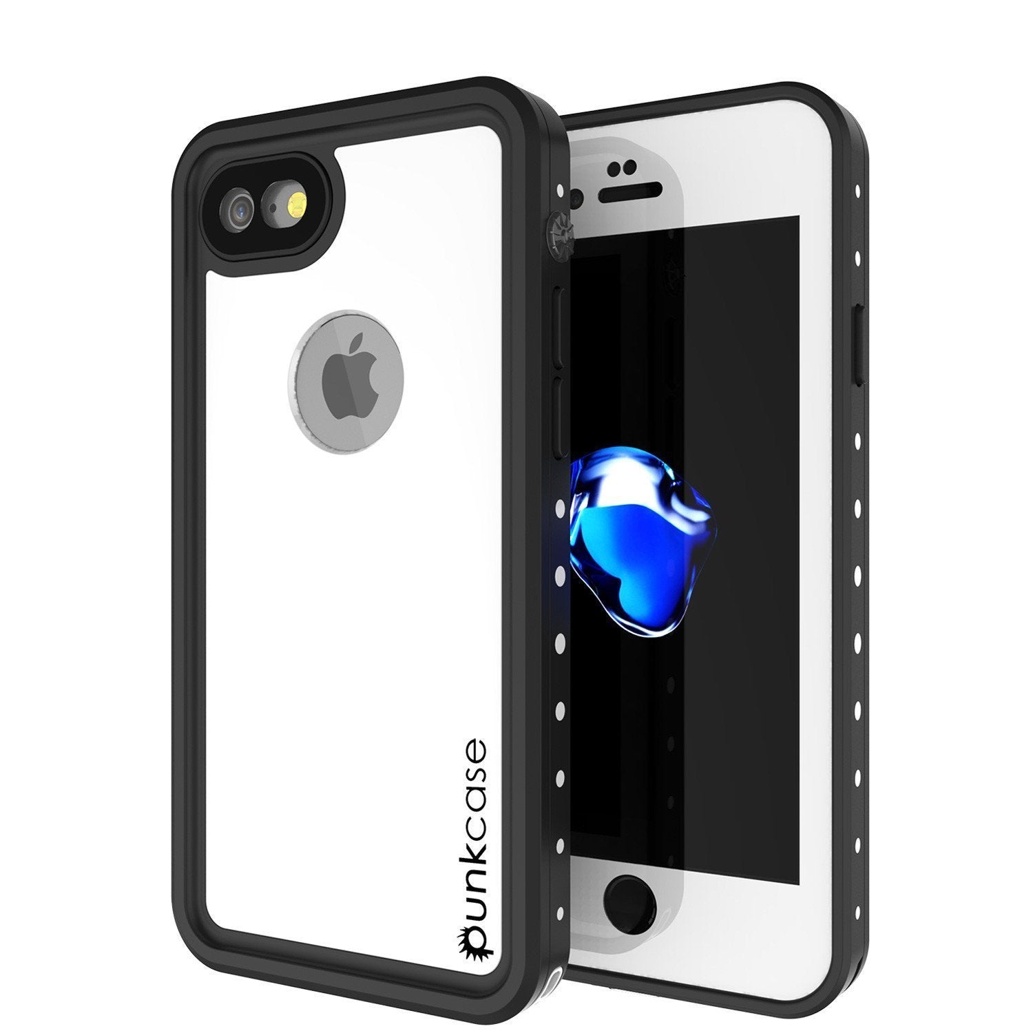 iPhone 8 Waterproof IP68 Case, Punkcase [White] [StudStar Series] [Slim Fit] [IP68 Certified]] [Dirtproof] [Snowproof] (Color in image: white)