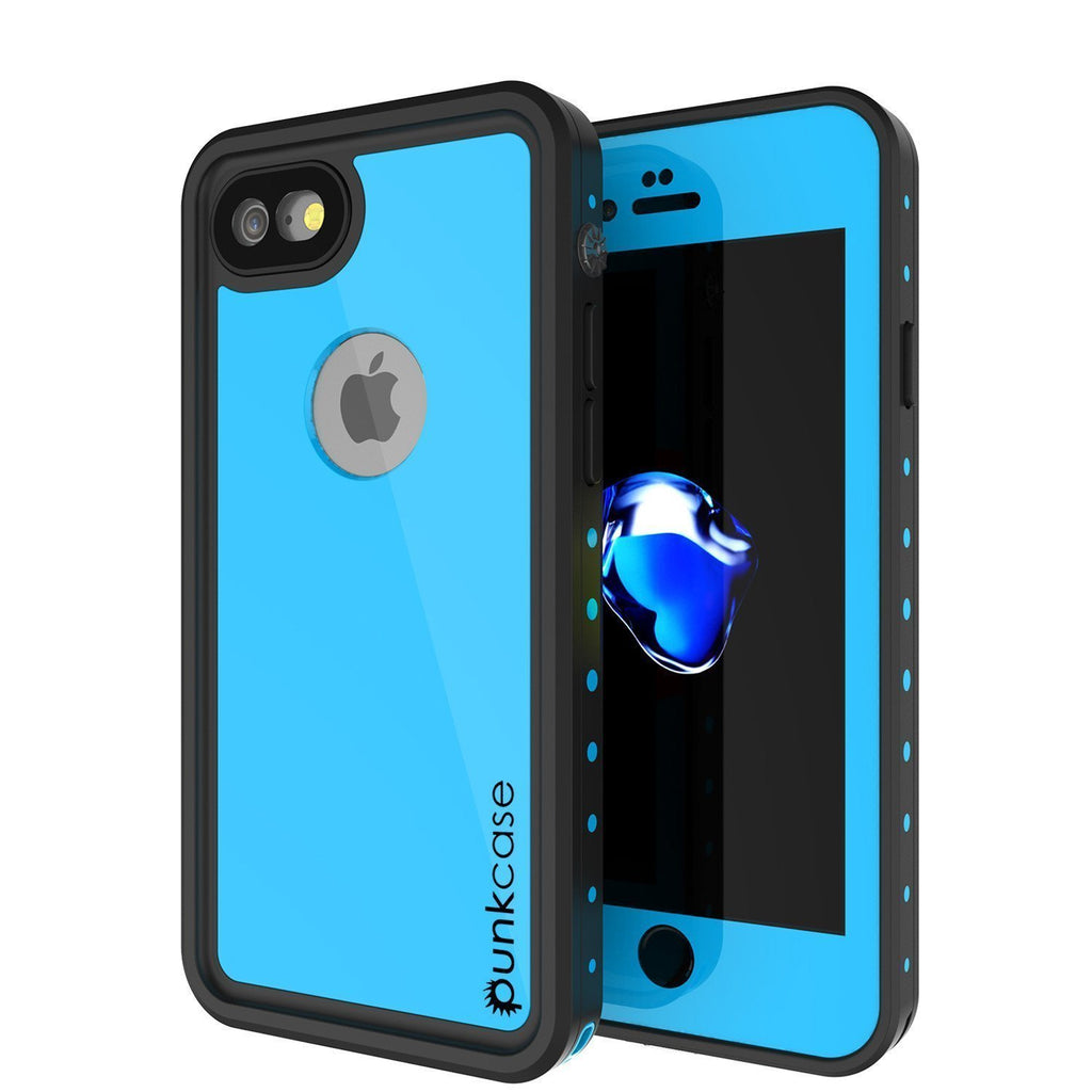 iPhone SE (4.7") Waterproof Case, Punkcase [Light Blue] [StudStar Series]  [Slim Fit] [IP68 Certified] [Dirt/Snow Proof] (Color in image: light blue)
