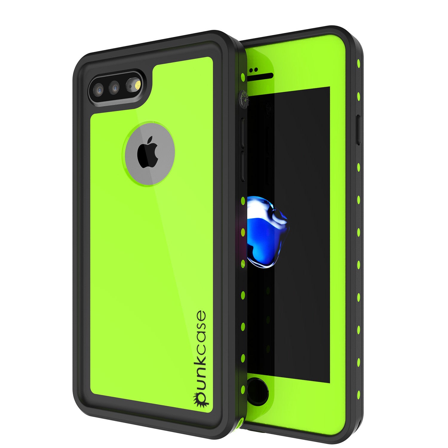 iPhone 7+ Plus Waterproof IP68 Case, Punkcase [Light Green] [StudStar Series] [Slim Fit] [Dirtproof] (Color in image: light green)