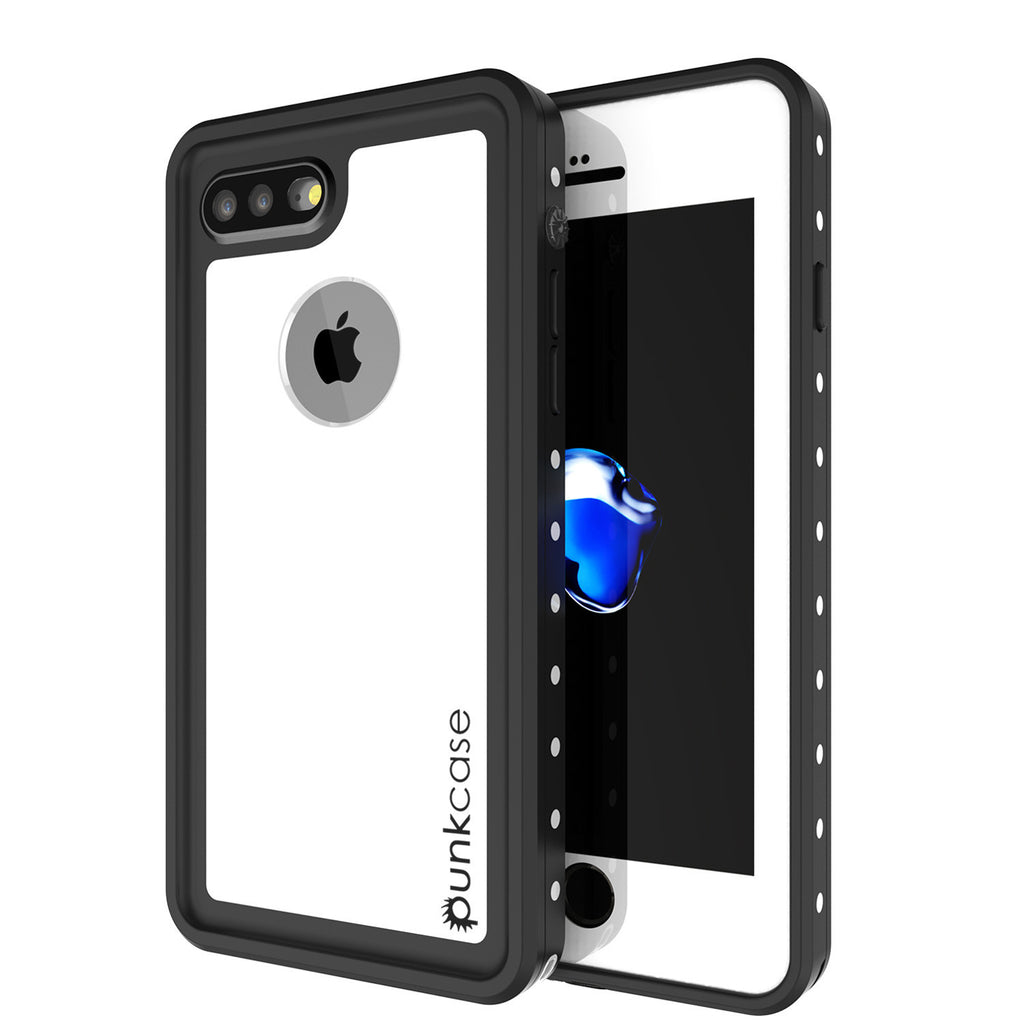 iPhone 7+ Plus Waterproof IP68 Case, Punkcase [White] [StudStar Series] [Slim Fit] [Dirtproof] (Color in image: white)