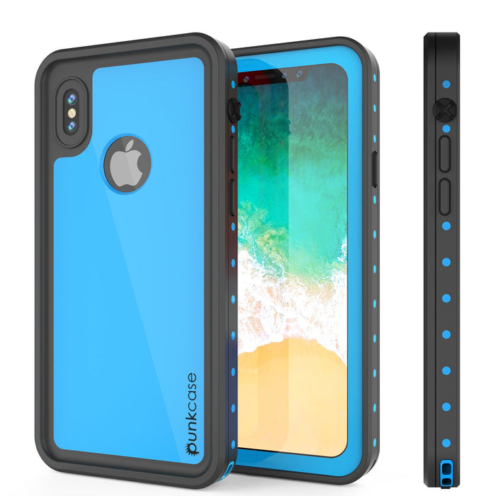 iPhone X Waterproof IP68 Case, Punkcase [Light blue] [StudStar Series] [Slim Fit] [Dirtproof] (Color in image: light green)