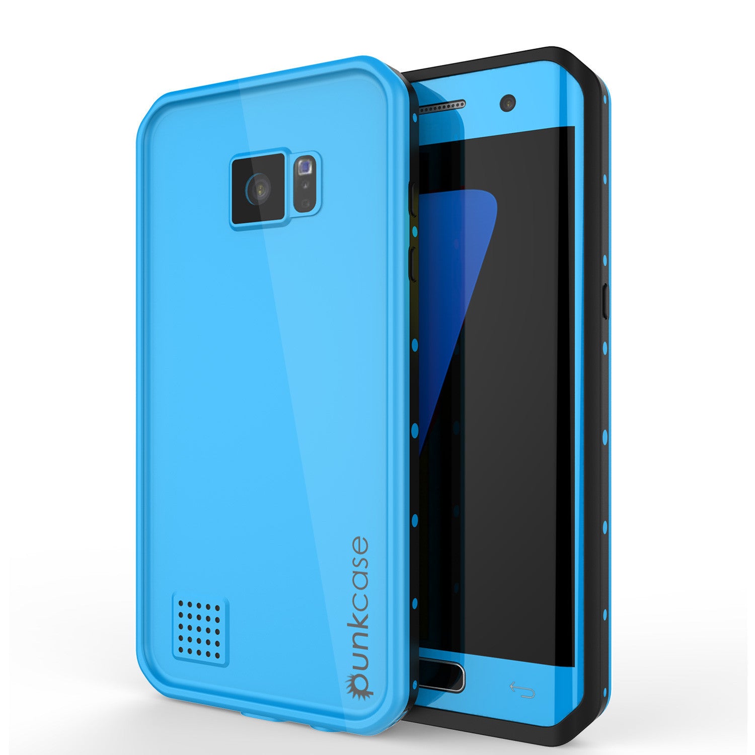 Galaxy S7 EDGE Waterproof Case PunkCase StudStar Light Blue Thin 6.6ft Underwater IP68 ShockProof (Color in image: light blue)