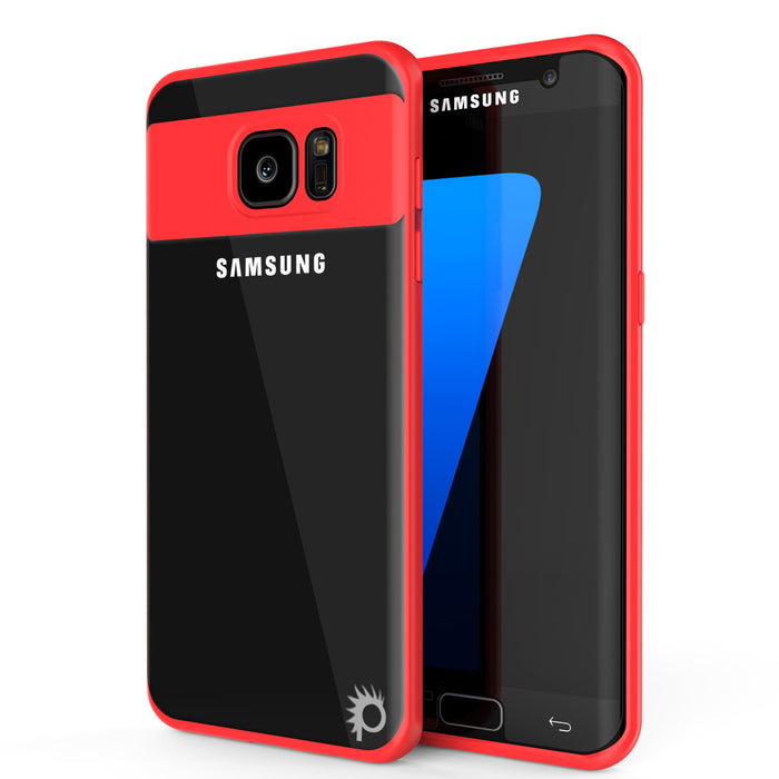 Galaxy S7 Edge Case [MASK Series] [RED] Full Body Hybrid Dual Layer TPU Cover W/ Protective PUNKSHIELD Screen Protector (Color in image: red)