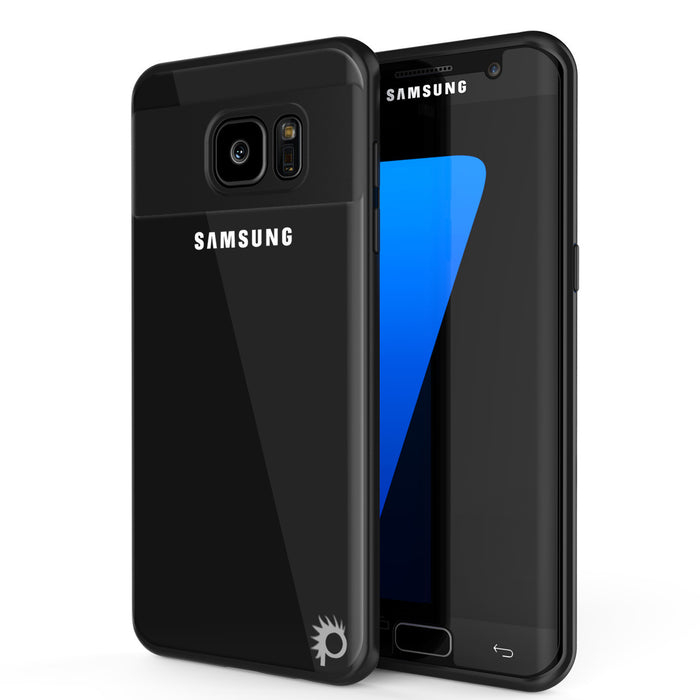 Galaxy S7 Edge Case [MASK Series] [BLACK] Full Body Hybrid Dual Layer TPU Cover W/ Protective PUNKSHIELD Screen Protector (Color in image: black)