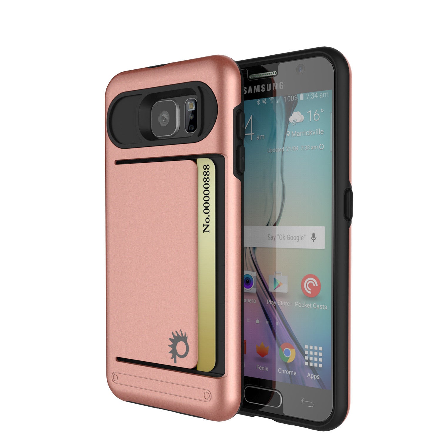 Galaxy S6 EDGE Case PunkCase CLUTCH Rose Gold Series Slim Armor Soft Cover Case w/ Screen Protector (Color in image: Rose Gold)