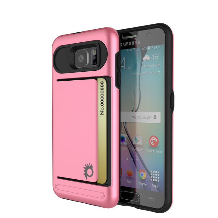Galaxy S6 EDGE Plus Case PunkCase CLUTCH Pink Series Slim Armor Soft Cover Case w/ Screen Protector (Color in image: Pink)