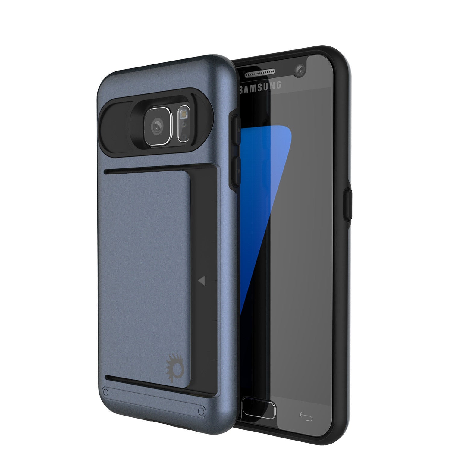 Galaxy S7 EDGE Case PunkCase CLUTCH Navy Series Slim Armor Soft Cover Case w/ Screen Protector (Color in image: Navy)