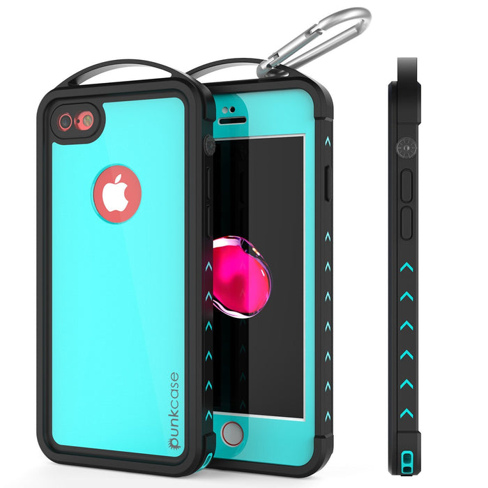 iPhone 8 Waterproof Case, Punkcase ALPINE Series, Teal | Heavy Duty Armor Cover (Color in image: teal)
