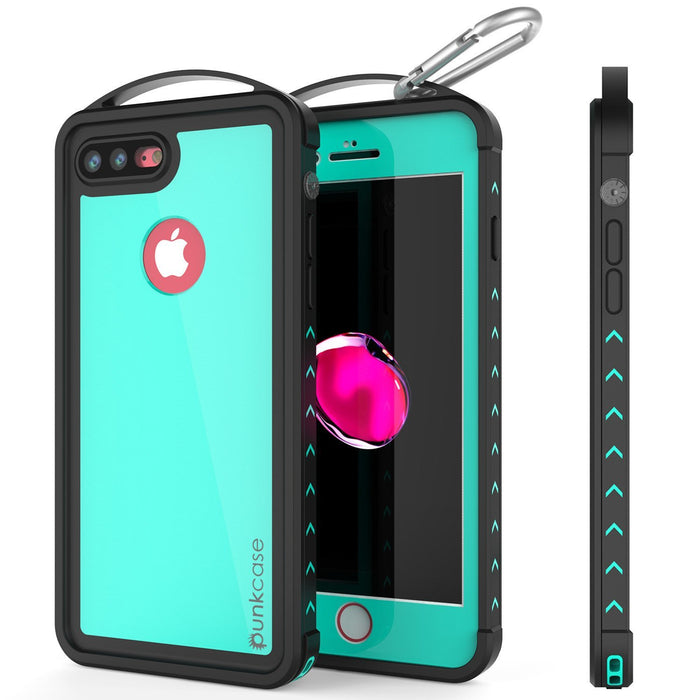 iPhone 8+ Plus Waterproof Case, Punkcase ALPINE Series, Teal | Heavy Duty Armor Cover (Color in image: teal)
