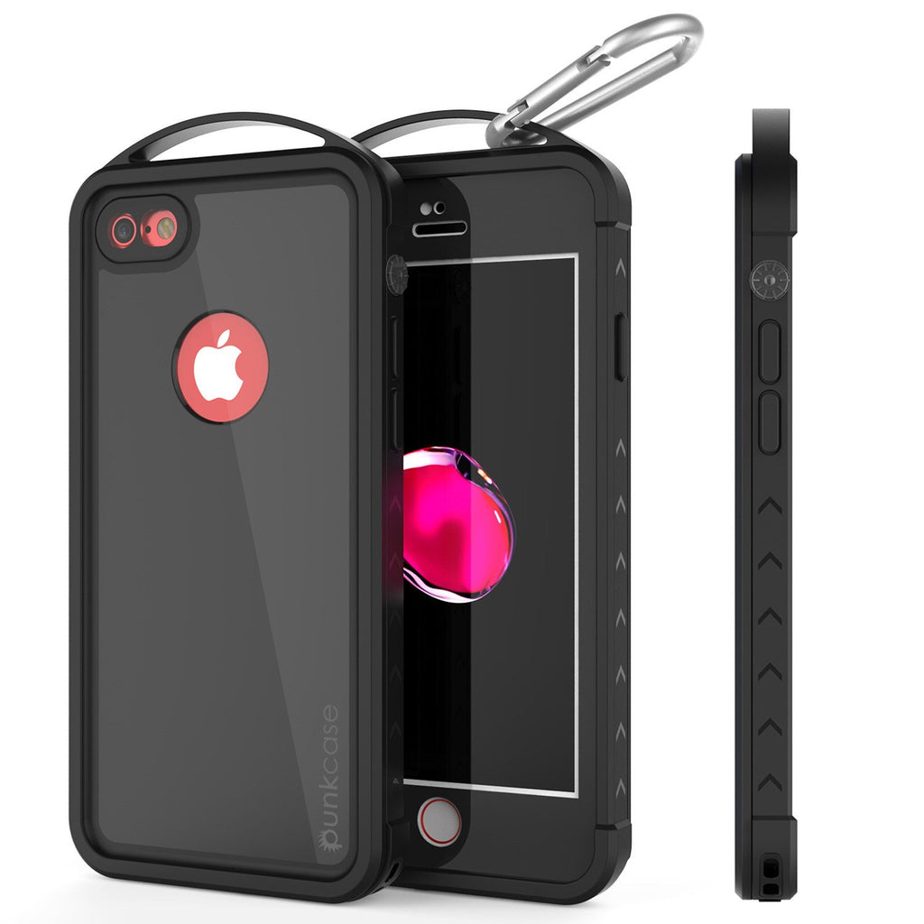 iPhone 7 Waterproof Case, Punkcase ALPINE Series, Black | Heavy Duty Armor Cover (Color in image: black)