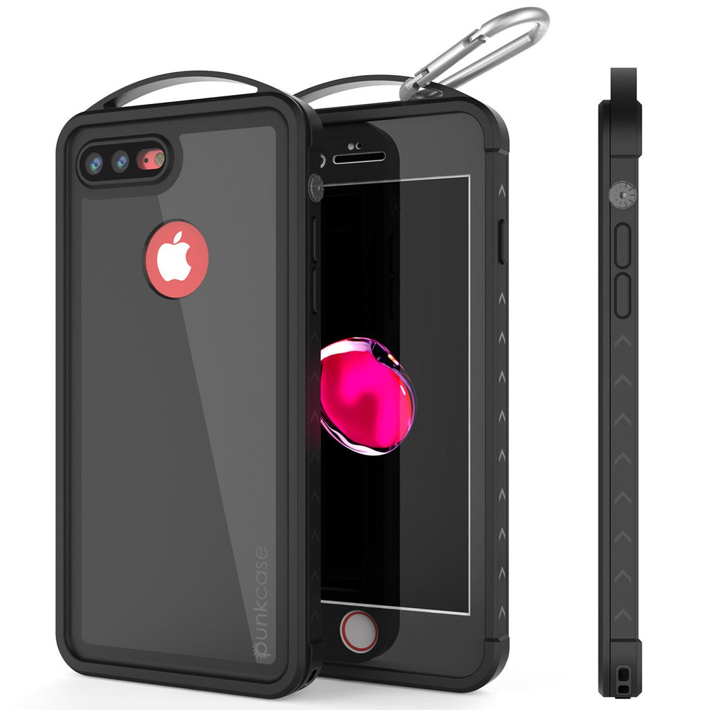 iPhone 7+ Plus Waterproof Case, Punkcase ALPINE Series, Black | Heavy Duty Armor Cover (Color in image: black)