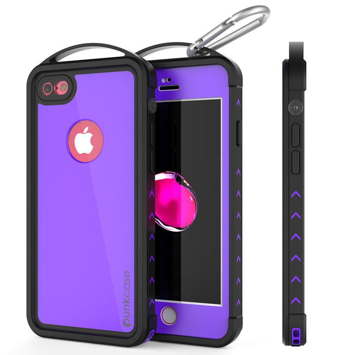 iPhone 8 Waterproof Case, Punkcase ALPINE Series, Purple | Heavy Duty Armor Cover (Color in image: purple)