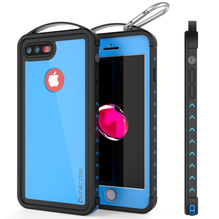 iPhone 7+ Plus Waterproof Case, Punkcase ALPINE Series, Light Blue | Heavy Duty Armor Cover (Color in image: light blue)