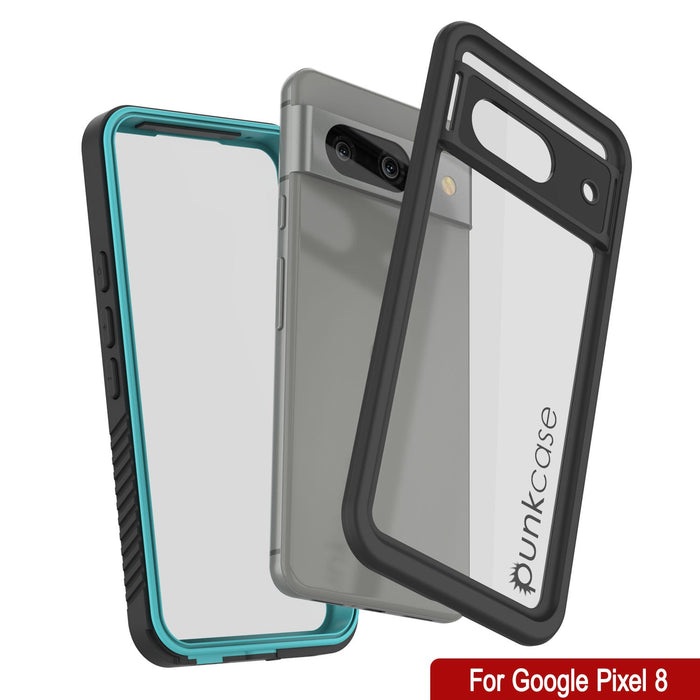 Google Pixel 8  Waterproof Case, Punkcase [Extreme Series] Armor Cover W/ Built In Screen Protector [Teal]