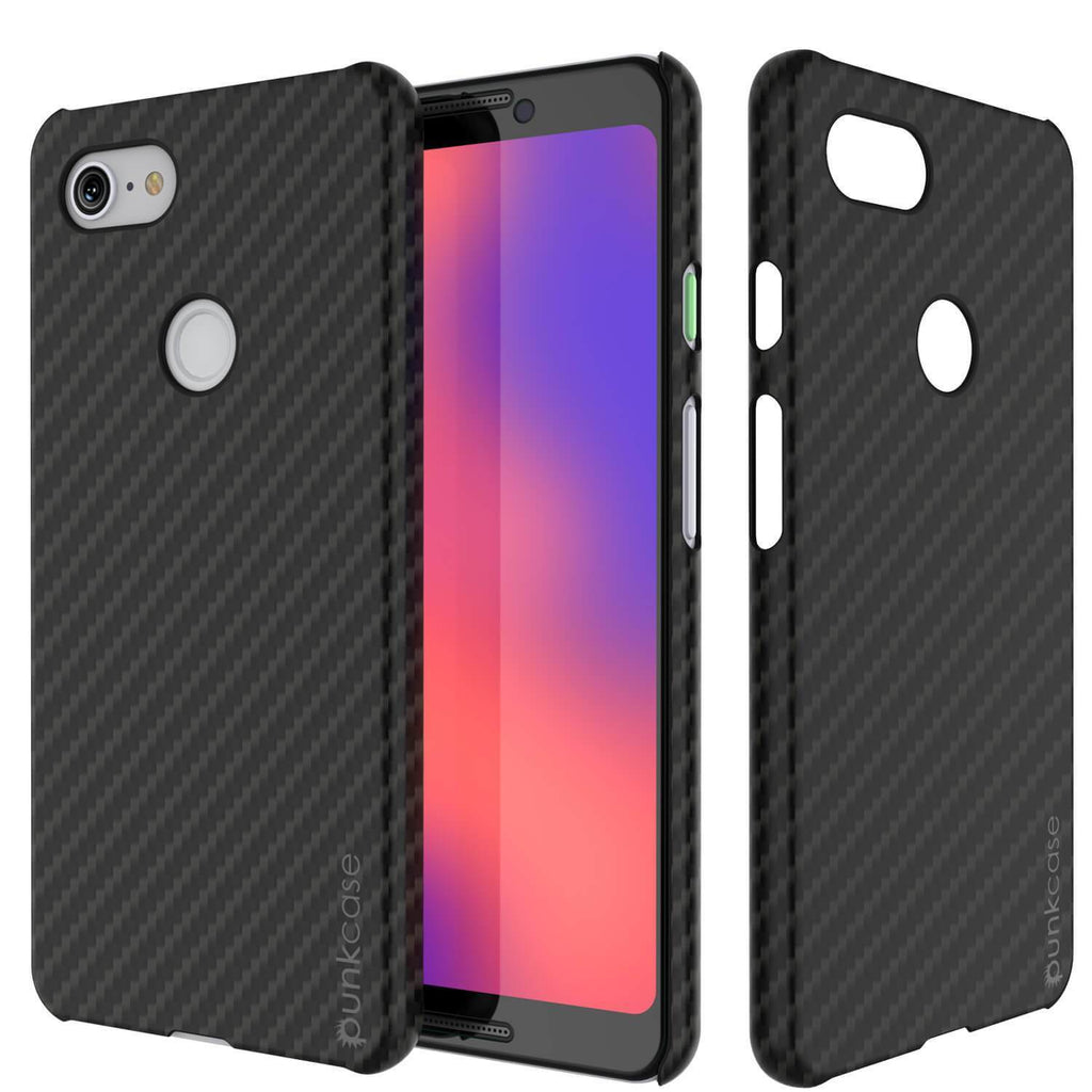 Google Pixel 4 CarbonShield Heavy Duty & Ultra Thin Leather Cover (Color in image: Black)