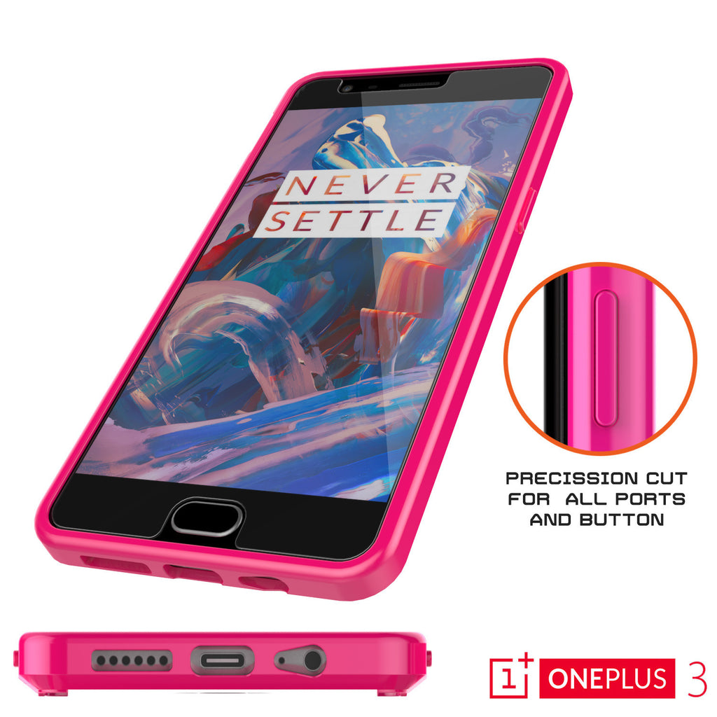 OnePlus 3 Case Punkcase® LUCID 2.0 Pink Series w/ SHIELD GLASS Lifetime Warranty Exchange (Color in image: black)