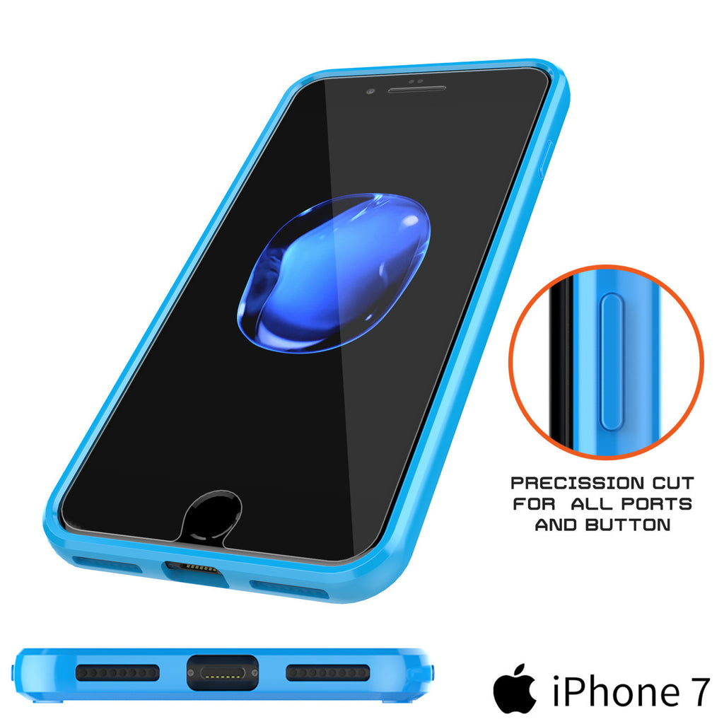iPhone 7 Case Punkcase® LUCID 2.0 Light Blue Series w/ PUNK SHIELD Screen Protector | Ultra Fit (Color in image: black)