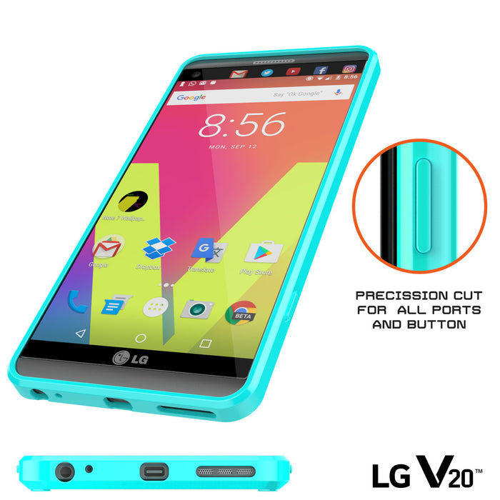 LG v20 Case Punkcase® LUCID 2.0 Teal Series w/ PUNK SHIELD Glass Screen Protector | Ultra Fit (Color in image: crystal black)