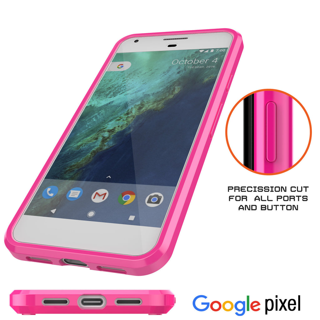 Google Pixel Case Punkcase® LUCID 2.0 Pink Series w/ PUNK SHIELD Glass Screen Protector | Ultra Fit (Color in image: clear)