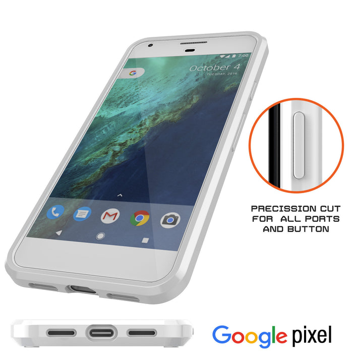 Google Pixel Case Punkcase® LUCID 2.0 White Series w/ PUNK SHIELD Glass Screen Protector | Ultra Fit (Color in image: black)