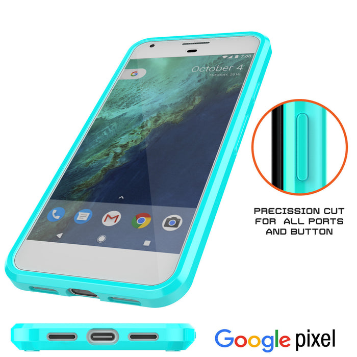 Google Pixel XL Case Punkcase® LUCID 2.0 Teal Series w/ PUNK SHIELD Glass Screen Protector | Ultra Fit (Color in image: crystal black)