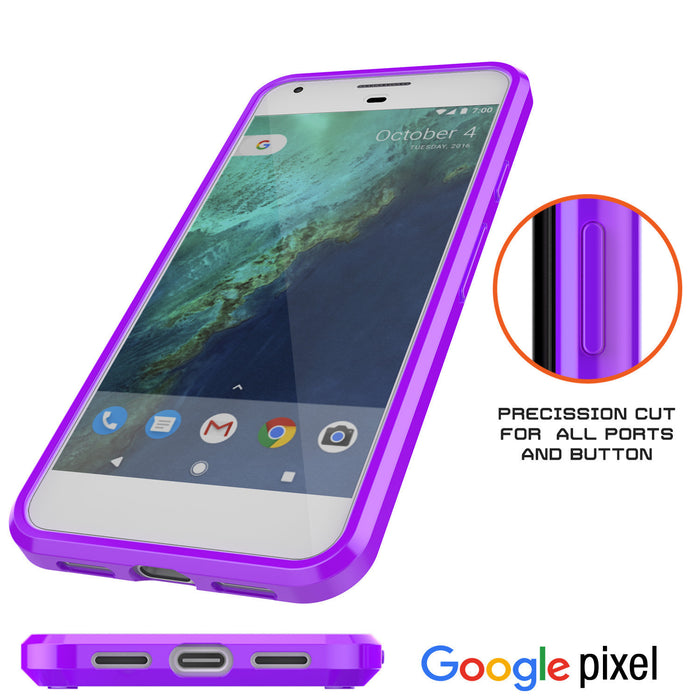 Google Pixel XL Case Punkcase® LUCID 2.0 Purple Series w/ PUNK SHIELD Glass Screen Protector | Ultra Fit (Color in image: black)