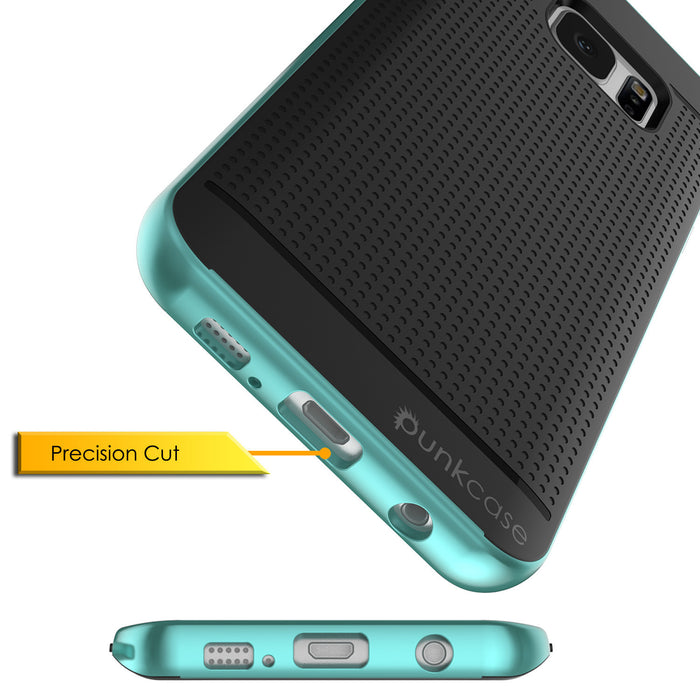 Galaxy S7 Edge Case, PunkCase STEALTH Teal Series Hybrid 3-Piece Shockproof Dual Layer Cover (Color in image: Navy Blue)