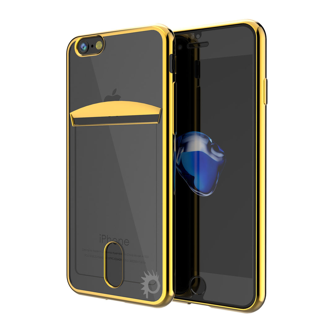 iPhone 7 Case, PUNKCASE® LUCID Gold Series | Card Slot | SHIELD Screen Protector | Ultra fit (Color in image: Gold)