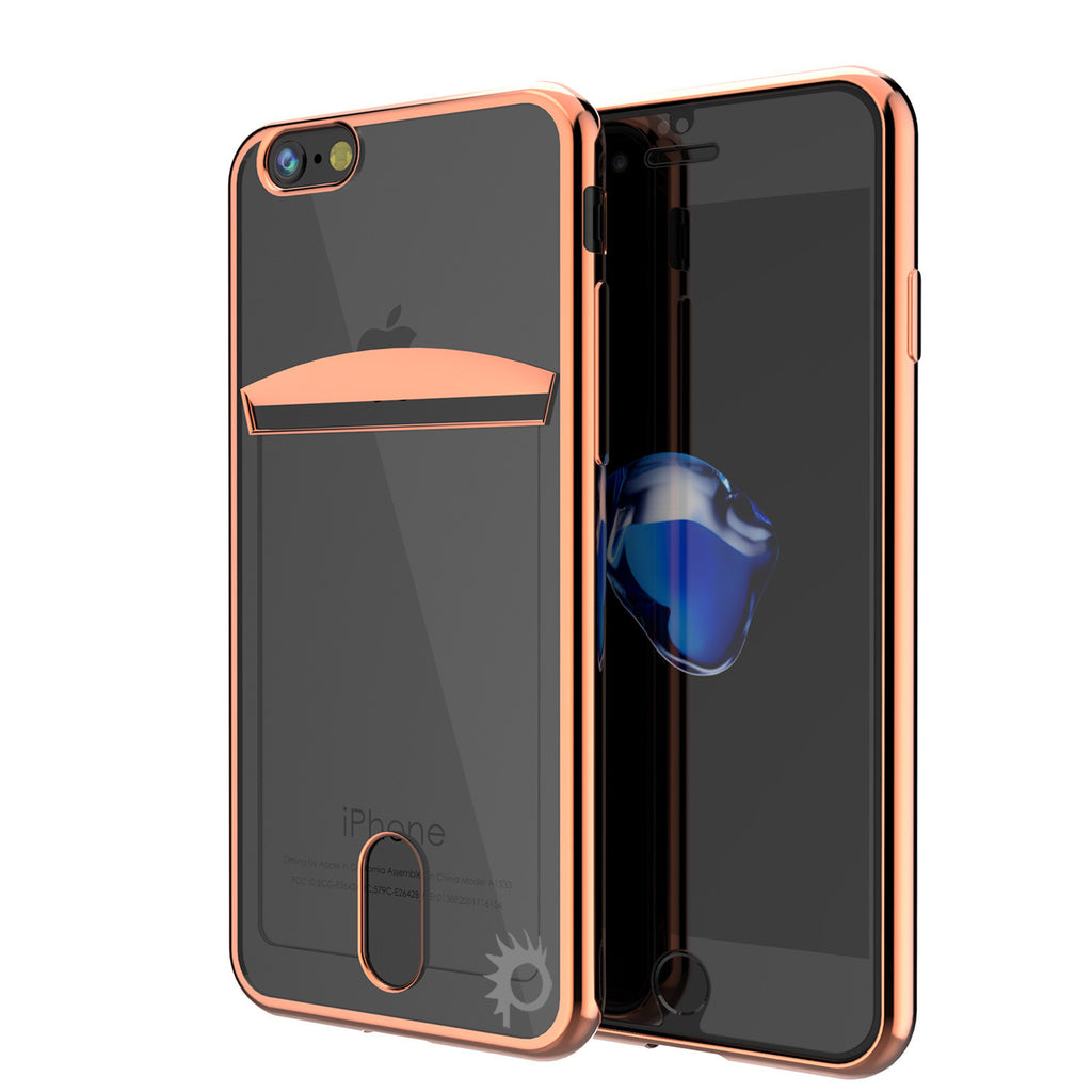 iPhone 7+ Plus Case, PUNKCASE® LUCID Rose Gold Series | Card Slot | SHIELD Screen Protector (Color in image: Rose Gold)