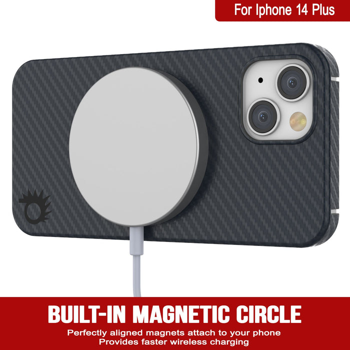 Punkcase for iPhone 14 Plus Carbon Fiber Case [Aramid MagShield Series] Ultra Slim