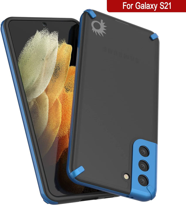 Punkcase Galaxy S21 Case [Mirage Series] Heavy Duty Phone Cover (Blue) (Color in image: Red)