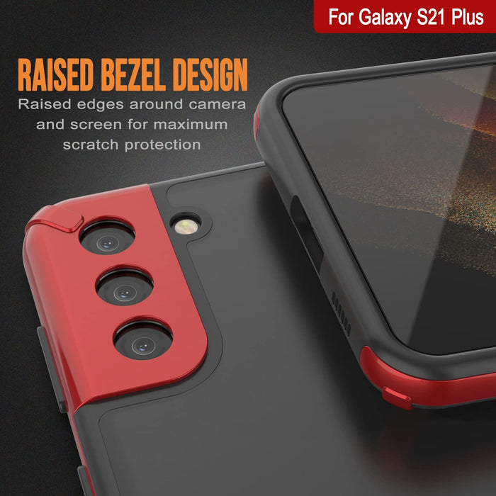 Punkcase Galaxy S21 Plus Case [Mirage Series] Heavy Duty Phone Cover (Red) (Color in image: Black)