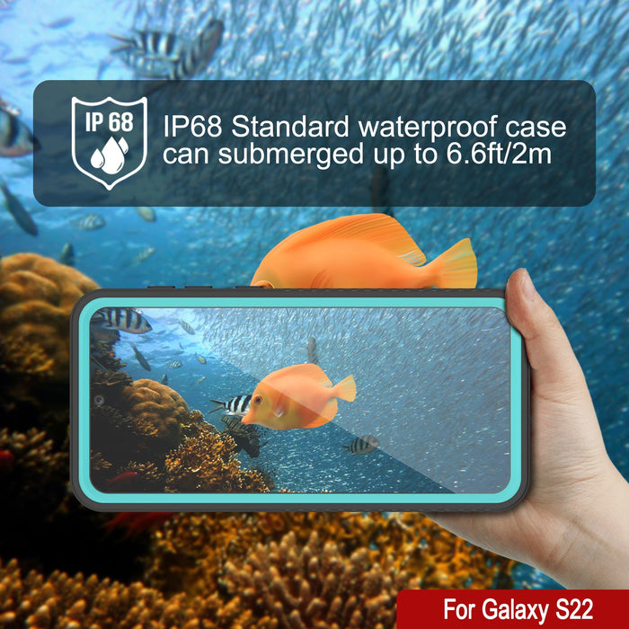 Galaxy S22 Water/ Shock/ Snowproof [Extreme Series]  Screen Protector Case [Teal] (Color in image: Light blue)