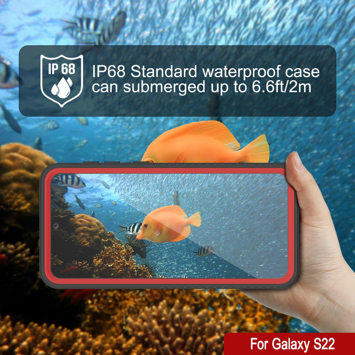 Galaxy S22 Water/ Shock/ Snowproof [Extreme Series] Slim Screen Protector Case [Red] (Color in image: Light Green)