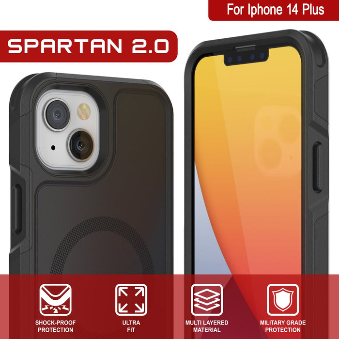 For Iphone 14 Plus SPARTAN 2.0 YM tJ & SHOCK-PROOF ULTRA MULTI LAYERED MILITARY GRADE PROTECTION FIT MATERIAL PROTECTION 