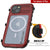 iPhone 14 Plus Metal Extreme 2.0 Series Aluminum Waterproof Case IP68 W/Buillt in Screen Protector [Red-Black]