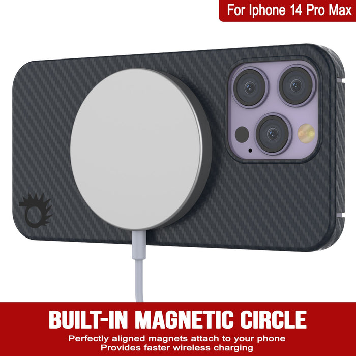 Punkcase for iPhone 14 Pro Max Carbon Fiber Case [Aramid MagShield Series]Ultra Slim