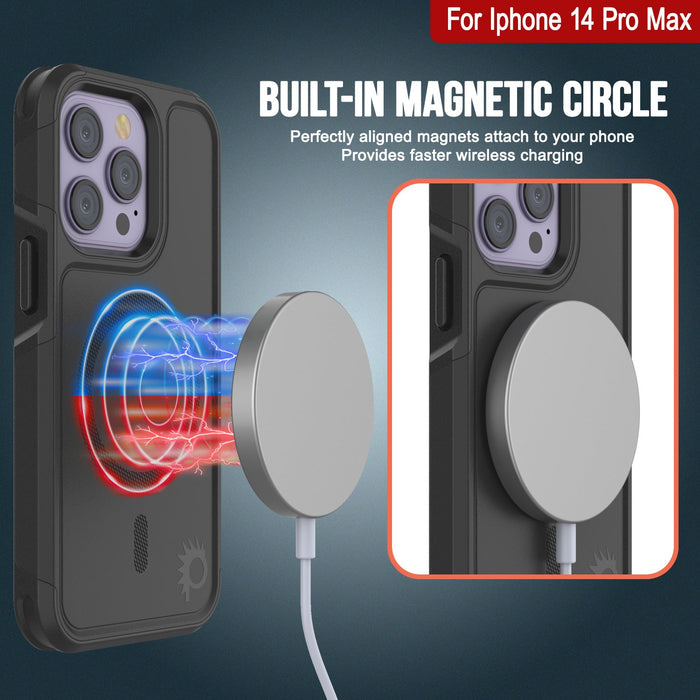 For Iphone 14 Pro Max Built-in MAGNETIC CIRCLE Perfectly aligned magnets attach to your phone Provides faster wireless charging 