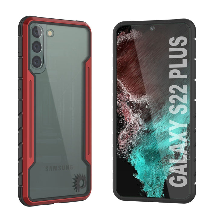 Punkcase S22+ Plus ravenger Case Protective Military Grade Multilayer Cover [Red] (Color in image: Red)