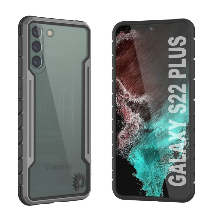 Punkcase S22+ Plus ravenger Case Protective Military Grade Multilayer Cover [Grey-Black] (Color in image: Grey-Black)