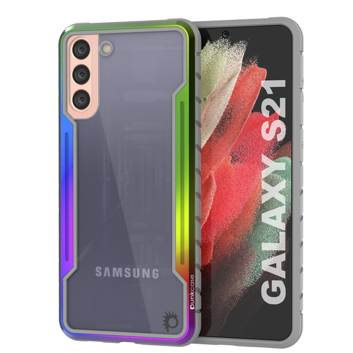 Punkcase S21 ravenger Case Protective Military Grade Multilayer Cover [Rainbow] (Color in image: Rainbow)