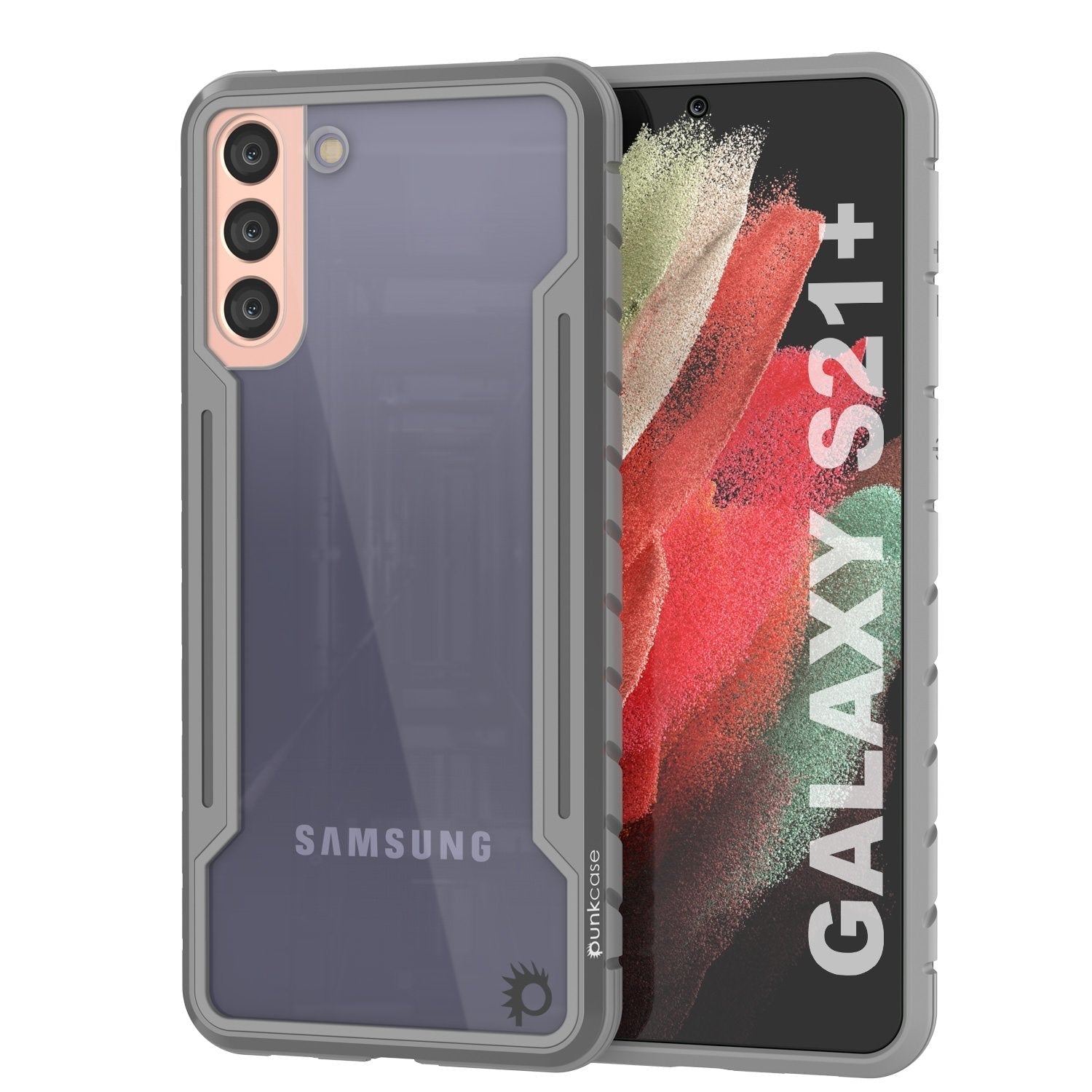 Punkcase S21+ Plus ravenger Case Protective Military Grade Multilayer Cover [Grey] (Color in image: Grey)