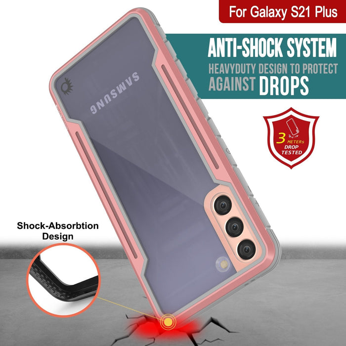Punkcase S21+ Plus ravenger Case Protective Military Grade Multilayer Cover [Rose-Gold] (Color in image: Red)